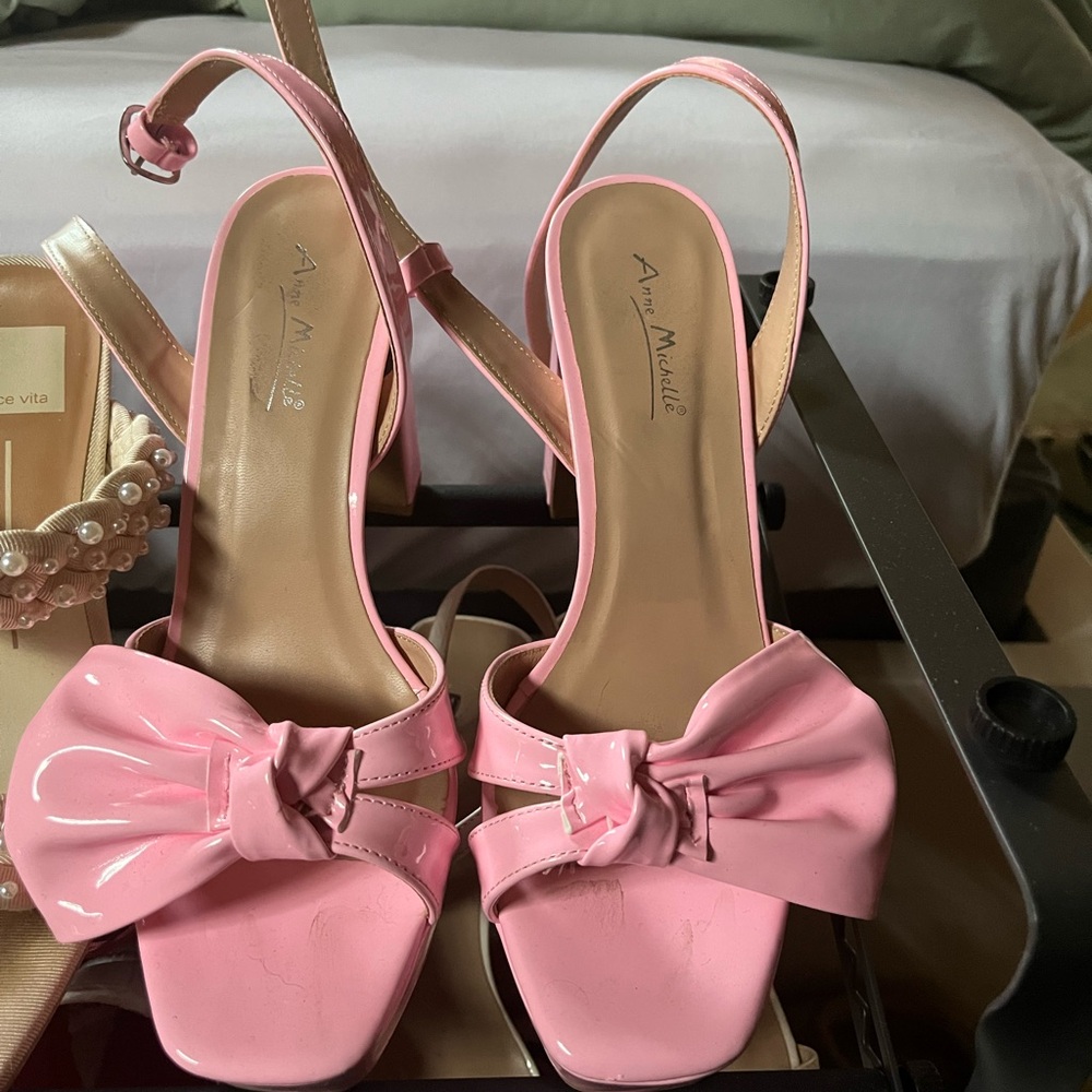 Platform Pink Bow Heels